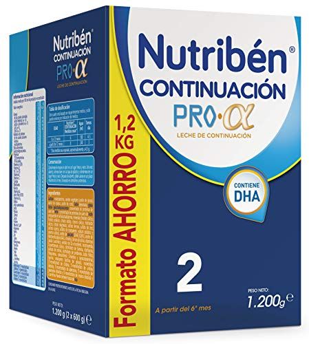 Nutribén Continuación ProAlfa 2, Leche en Polvo de Continuación para Bebés, de 6 a 12 meses- Formato Ahorro 1 unidad 1200g