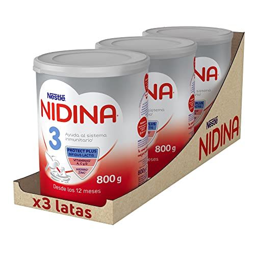 Nestlé NIDINA Leche De Crecimiento A Partir Los 12 Meses X800g, 3 Unidad, Formato Exclusivo