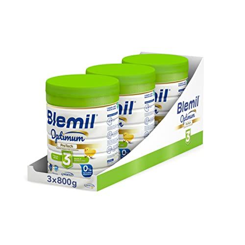 Blemil 3 Optimum ProTech 0% Azúcares añadidos 3PACK | Preparado Lácteo en polvo, Desde los 12 meses - 3 Botes de 800g - Amazon Exclusive